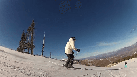 Skier in the sun